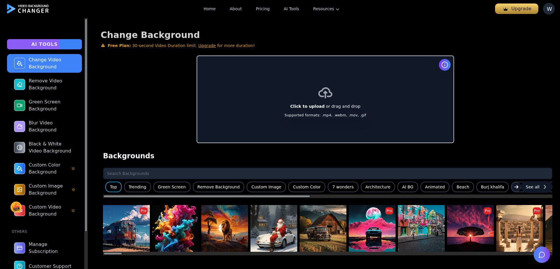 Change Background Example